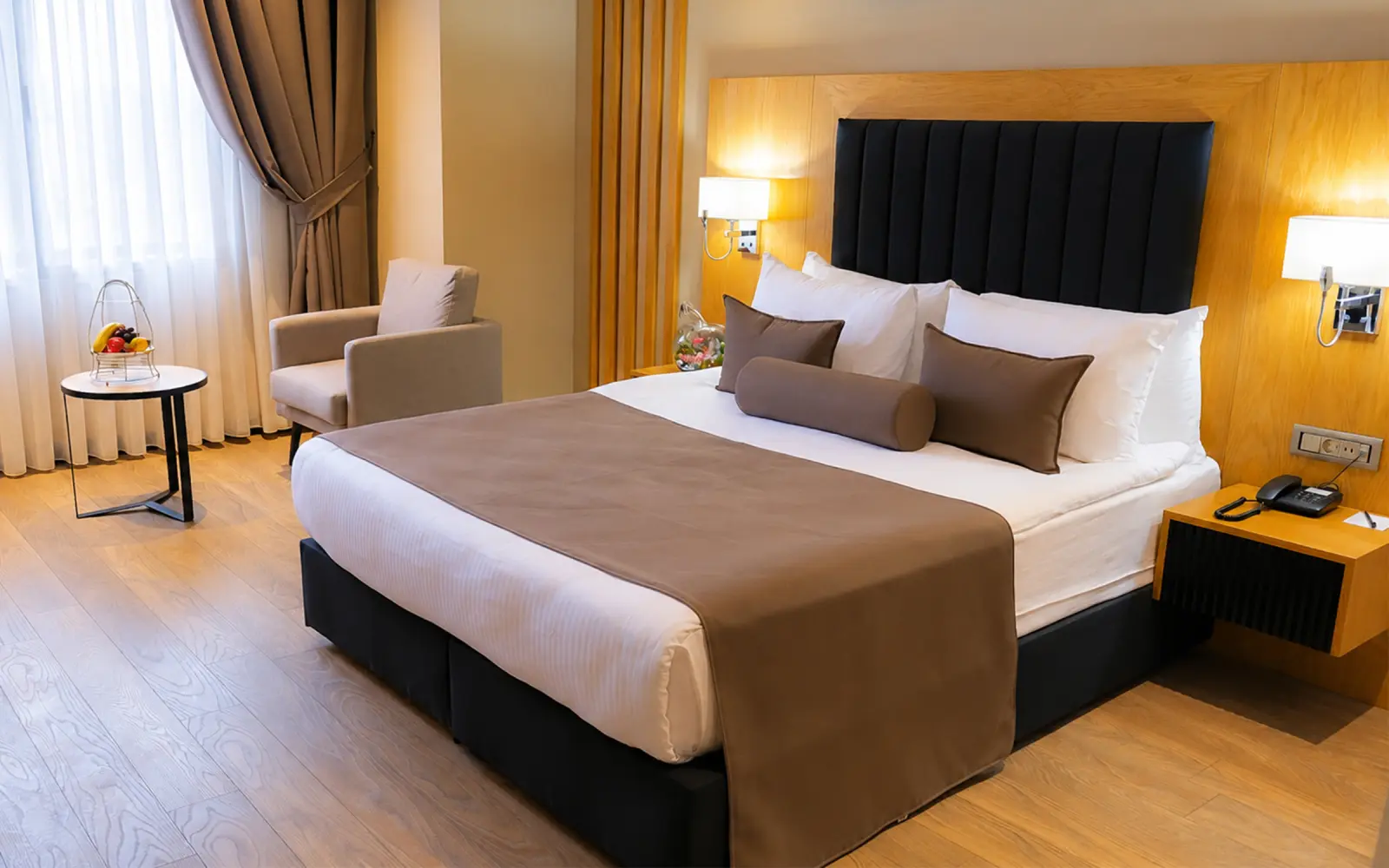 Hotel room prepared for patient accommodation